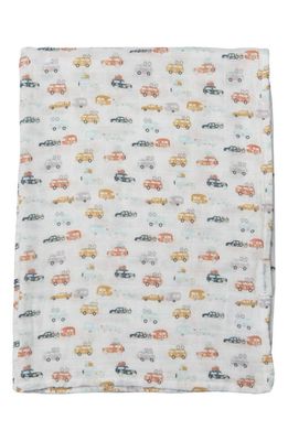 Loulou Lollipop Print Muslin Swaddle Blanket in White Multi Color 