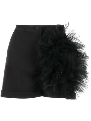 Loulou mesh-detail tailored shorts - Black
