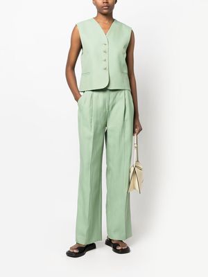 Loulou Studio button-front tailored waistcoat - Green