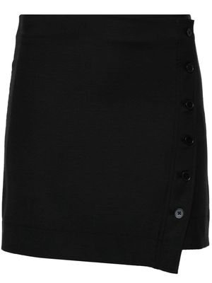 Loulou Studio button-up wrap miniskirt - Black