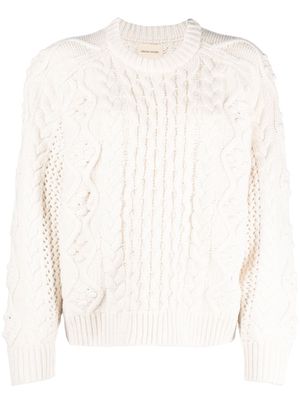 Loulou Studio cable knit jumper - White