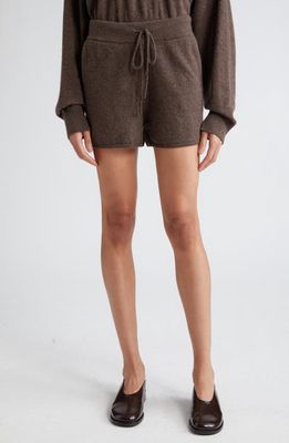 Loulou Studio Cashmere Shorts in Grizzly Melange