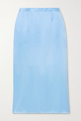 LOULOU STUDIO - Caspian Silk-satin Midi Skirt - Blue