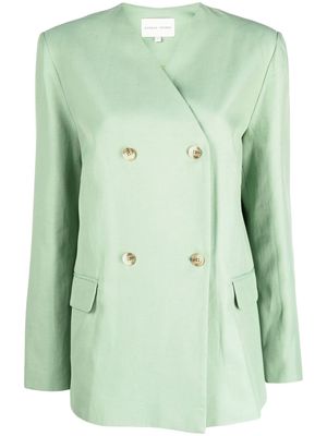 Loulou Studio collarless double-breasted blazer - Green