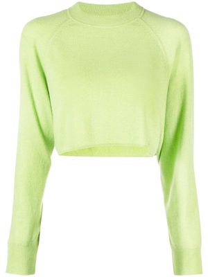 Loulou Studio cropped long-sleeved sweatshirt - Green