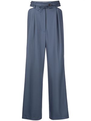 Loulou Studio cut-detail tailored trousers - Blue