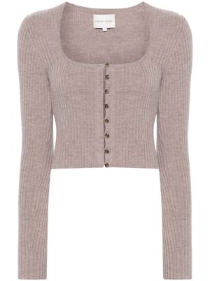 Loulou Studio Dahlia ribbed cropped cardigan - Brown