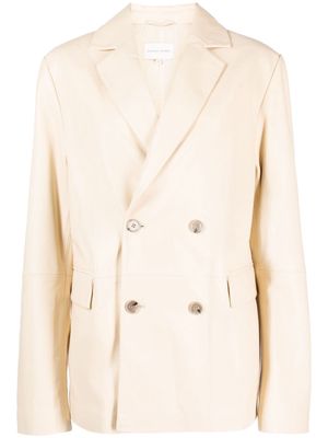 Loulou Studio Davao leather double-breasted blazer - Neutrals