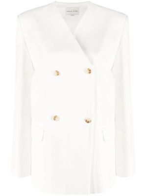 Loulou Studio double-breasted button-fastening jacket - White