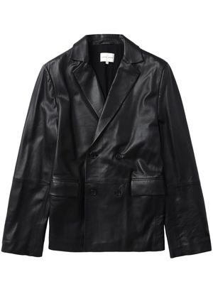 Loulou Studio double-breasted leather blazer - Black