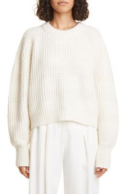 Loulou Studio Duba Mixed Stitch Cashmere Sweater in Ivory