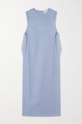 LOULOU STUDIO - Flores Linen Midi Dress - Blue