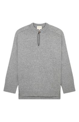 Loulou Studio Keyhole Detail Wool & Cashmere Sweater in Grey Melange