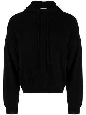 Loulou Studio knitted drawstring hoodie - Black