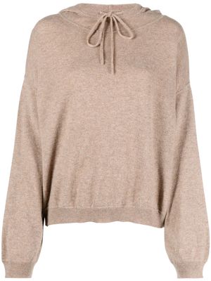 Loulou Studio knitted drawstring hoodie - Neutrals