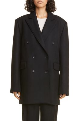 Loulou Studio Koon Double Breasted Wool & Cashmere Blend Blazer in Black