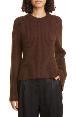 Loulou Studio Kota Cashmere Sweater in Choco Melange