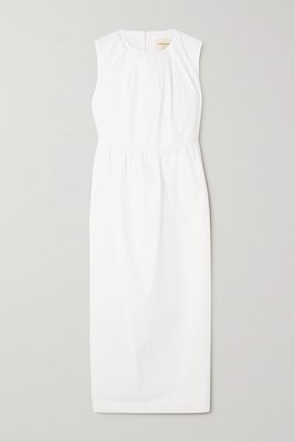 LOULOU STUDIO - Levantine Pleated Cotton-poplin Midi Dress - White