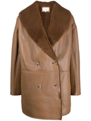 Loulou Studio Namo double-breasted shearling-lined coat - Brown