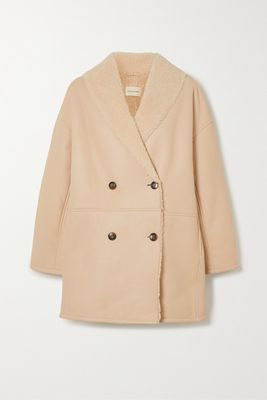 LOULOU STUDIO - Namo Oversized Double-breasted Shearling Coat - Neutrals