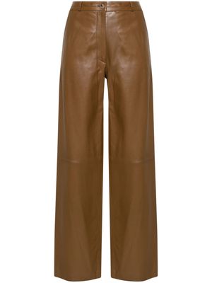 Loulou Studio Noro wide-leg leather trousers - Brown