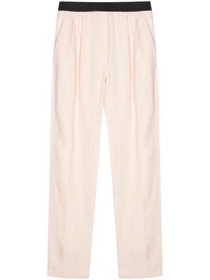 Loulou Studio pleat-detail twill trousers - Pink