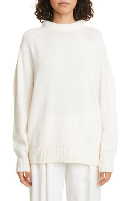 Loulou Studio Ratino Rolled Neck Wool & Cashmere Sweater in Ivory