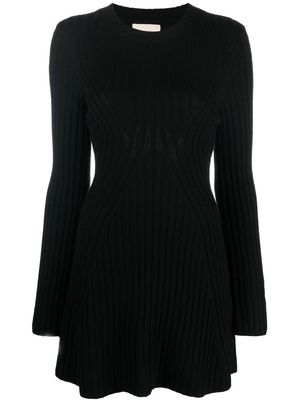 Loulou Studio ribbed-knit flared dress - Black