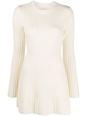 Loulou Studio ribbed-knit flared dress - White