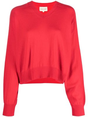 Loulou Studio ribbed-knit V-neck sweater - Red