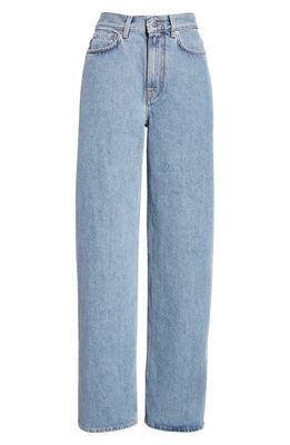 Loulou Studio Samur High Waist Tapered Leg Jeans in Washed Light Blue