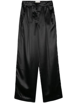 Loulou Studio satin straight trousers - Black