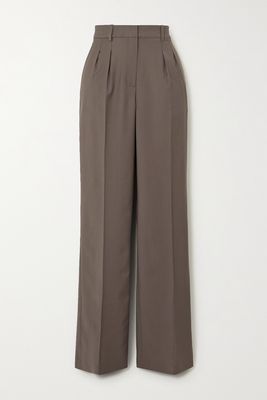 LOULOU STUDIO - Sbiru Pleated Wool Straight-leg Pants - Gray