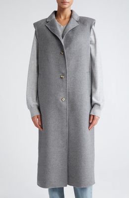 Loulou Studio Sleeveless Wool & Cashmere Long Coat in Graphite Grey