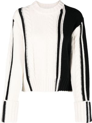 Loulou Studio stripe-detail knit sweater - Black