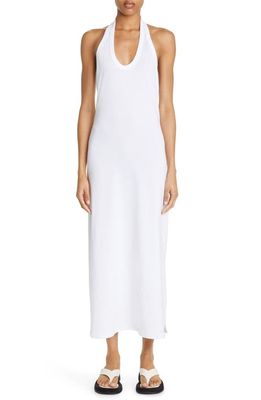 Loulou Studio Supima® Cotton Halter Neck Midi Dress in White