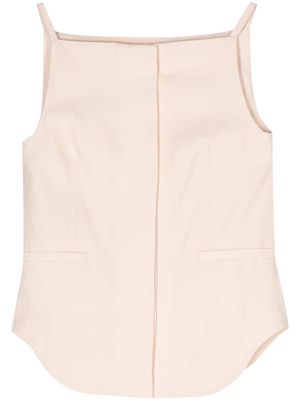 Loulou Studio twill square-neck top - Pink