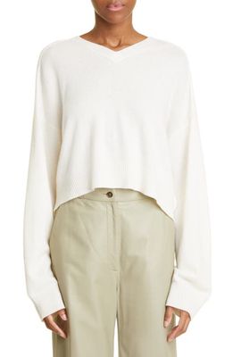 Loulou Studio V-Neck Cashmere Sweater in Ivory