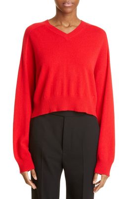 Loulou Studio V-Neck Cashmere Sweater in Ruby