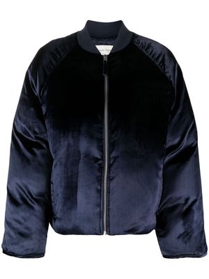 Loulou Studio velvet padded bomber jacket - Blue