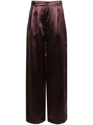 Loulou Studio Vione silk-blend trousers - Purple