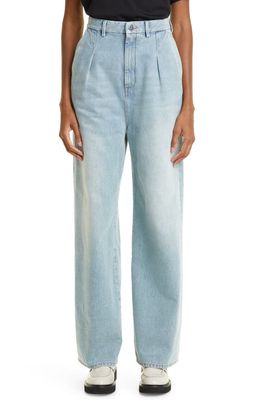 Loulou Studio Wide Leg Jeans in Washed Light Blue