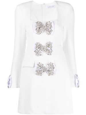 Loulou Talulla crystal-embellished bow minidress - White