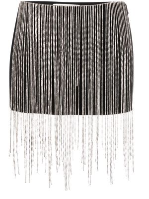 Loulou Taylor crystal-fringe miniskirt - Black