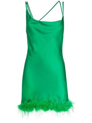 Loulou x RUE RA feather-trimmed minidress - Green