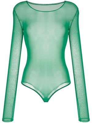 Loulou x Rue Ra long-sleeve semi-sheer bodysuit - Green