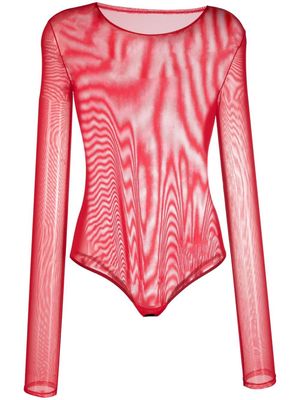 Loulou x Rue Ra long-sleeve semi-sheer bodysuit - Red