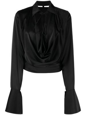 Loulou x Rue Ra satined blouse - Black