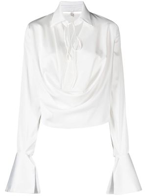 Loulou x Rue Ra satined blouse - White