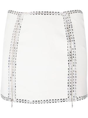 Loulou zip-detail crystal-embellished skirt - White